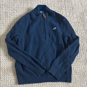 Vineyard Vines Blue Half Zip Sweater